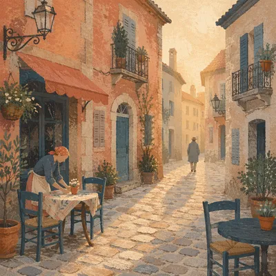 Morning Light on Old European Street