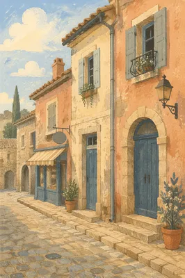 Morning Cobblestone Street in Old European Town