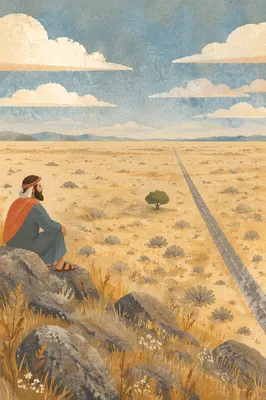 Empty Desert Road to Distant Horizon