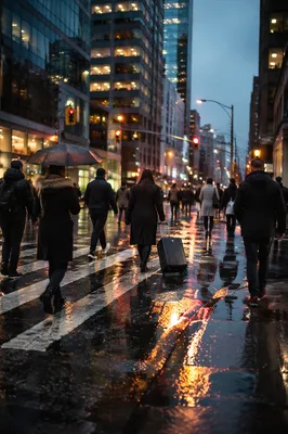 Blue Hour Downtown Crosswalk Travel Scene