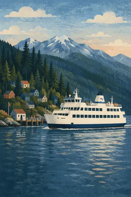 White Ferry Crossing Coastal Island Waters