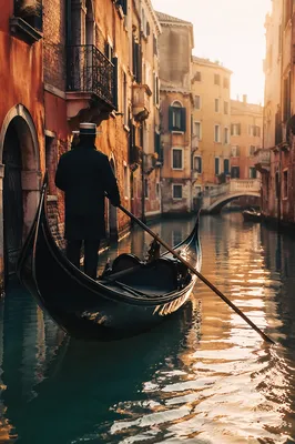 Golden Morning Gondola on Historic Canal