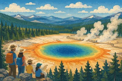 Mountain Hot Spring Basin from Above
