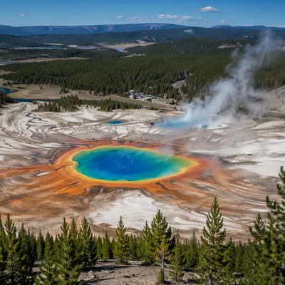 Steaming Mountain Hot Spring Aerial View