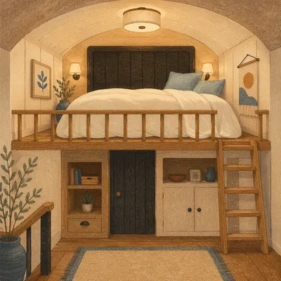 Cozy Luxury Hotel Loft Bed Interior