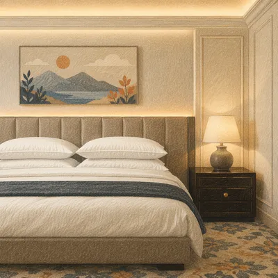 Elegant Luxury Hotel Bed Interior