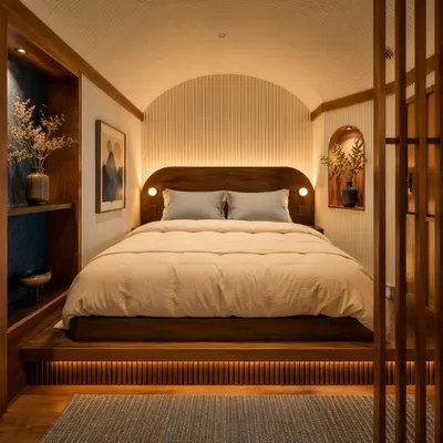 Cozy Luxury Hotel Bed Alcove