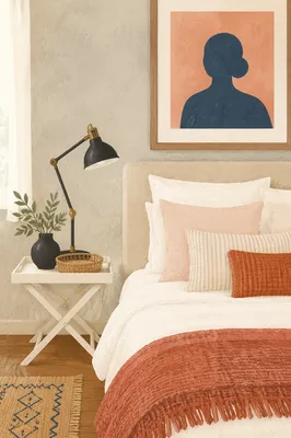 Luxury Boutique Hotel Bedroom with Terracotta Accents
