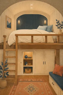 Cozy Luxury Hotel Loft Bed Interior