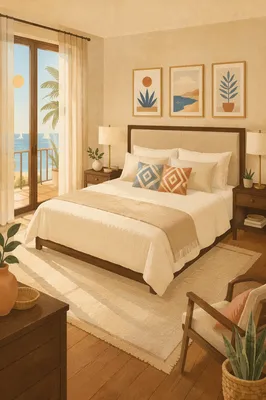 Serene Luxury Hotel Bedroom Interior