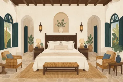 Luxury Tropical Hotel Bedroom Interior