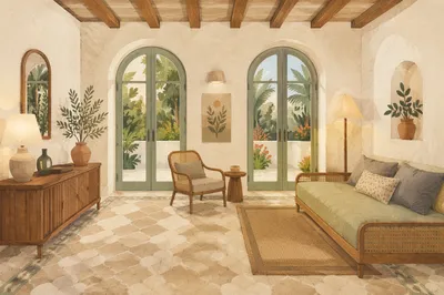 Luxury Boutique Hotel Suite with Arched Doors