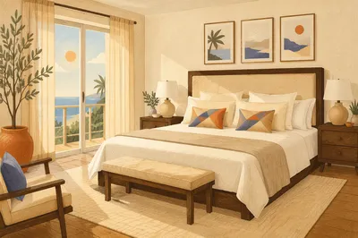 Serene Luxury Hotel Bedroom Interior