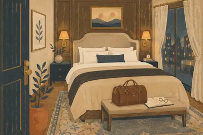 Luxury Hotel Bedroom at Dawn