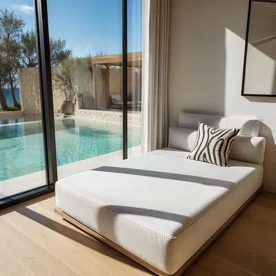 Luxury Hotel Daybed by Turquoise Pool