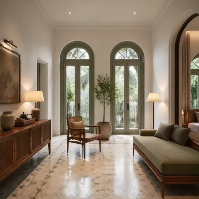 Luxury Boutique Hotel Suite with Arched Doors