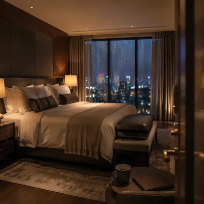 Luxury Hotel Room at Blue Hour