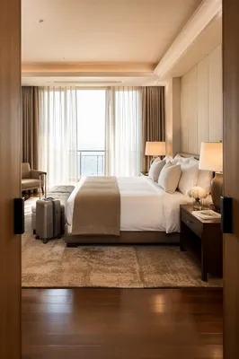 Serene Luxury Hotel Room Bed Interior