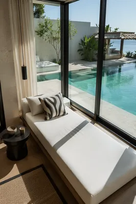 Luxury Hotel Daybed by Turquoise Pool