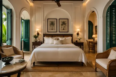 Luxury Tropical Colonial Hotel Bedroom