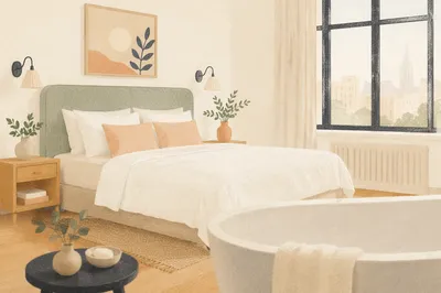 Serene Boutique Hotel Bed with City View