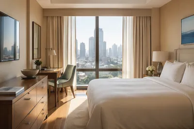 Serene Hotel Room With City View