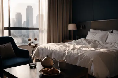 Cozy Hotel Room With City View