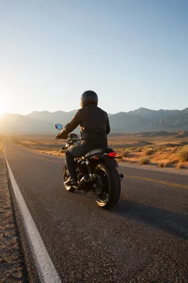 Motorcycle Freedom on Desert Highway