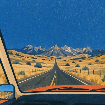 Open Highway Road Trip Through Golden Prairie