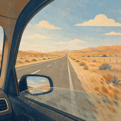Open Highway View From Car Window
