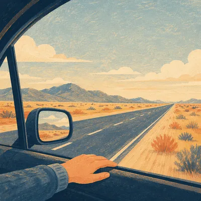 Open Highway View from Car Window