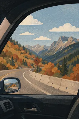 Mountain Highway Road Trip Window View