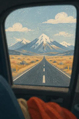 Open Highway View From Car Window