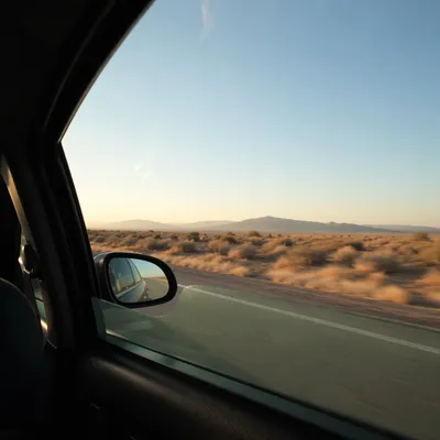 Open Highway View From Car Window