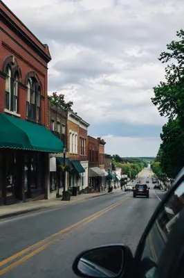Small Town Road Trip Toward Highway