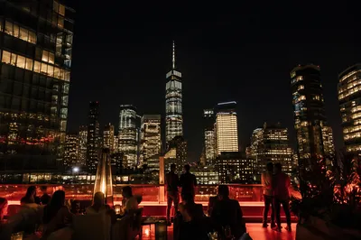 Elegant Rooftop Terrace Above City Lights