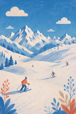 Peaceful Alpine Ski Lift Winter Panorama