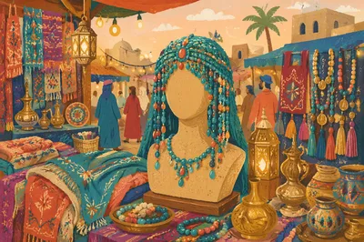 Colorful Souvenir Market Handmade Craft Display