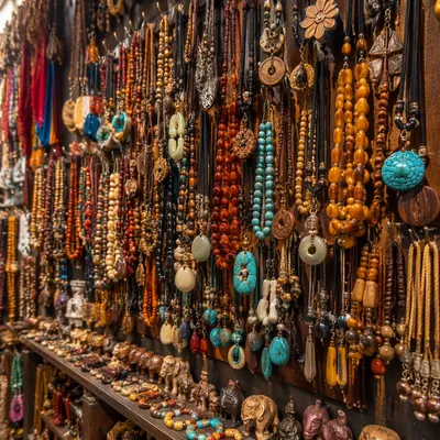 Colorful Handmade Souvenir Market Craft Display