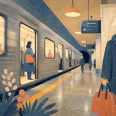 Calm Dawn Metro Arrival Scene