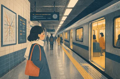 Calm Evening Metro Platform Travel Scene