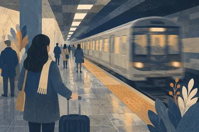 Calm Morning Metro Arrival Scene