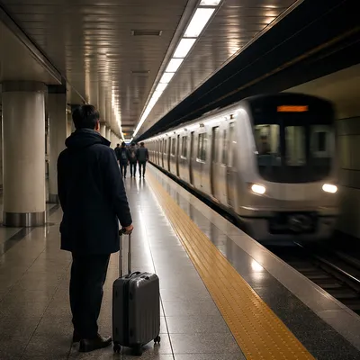 Early Morning Metro Platform Journey