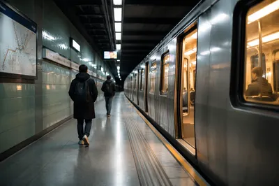 Calm Evening Metro Platform Travel Scene