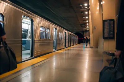 Dawn Metro Arrival in Underground Station