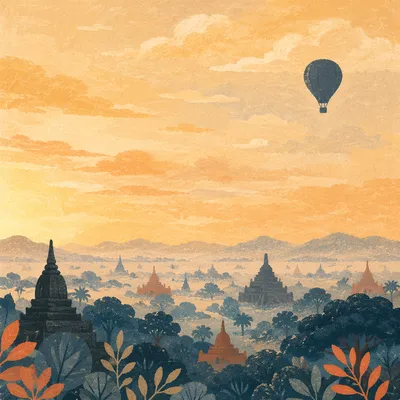 Sunrise Over Ancient Temple Ruins