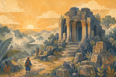 Sunrise Over Ancient Temple Ruins