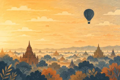 Sunrise Over Ancient Temple Ruins