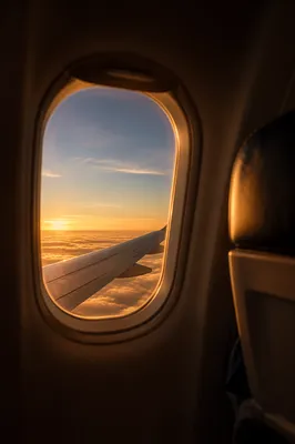 Sunset View From Airplane Window