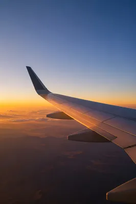Golden Sunset View From Airplane Window